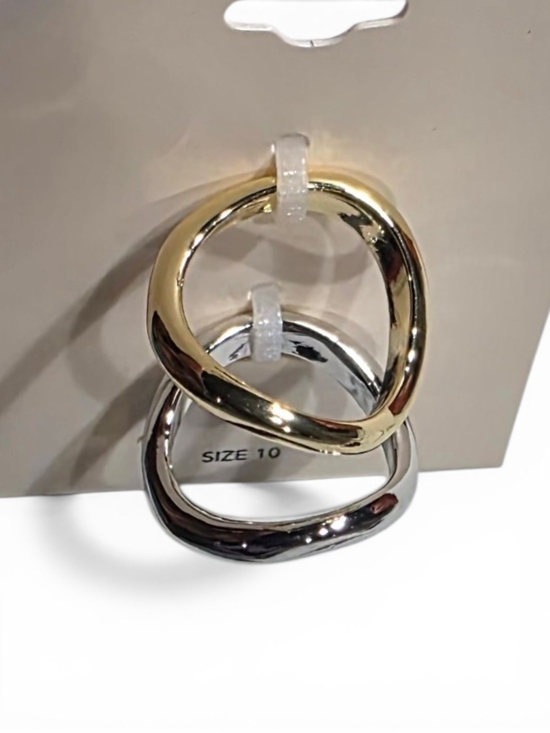 ON 34th Jewelry - Gold & Silver Twisted Stackable Rings - Size 10 Macy's